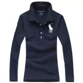 new polo ralph lauren t-shirt manches longues pour femmes blue pony blanc